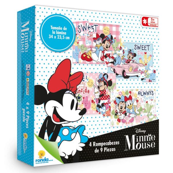 Rompecabezas 4 X 9 Pzas Minnie Mouse - Imagen 2